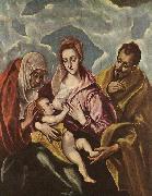 GRECO, El Holy Family with oil painting on canvas